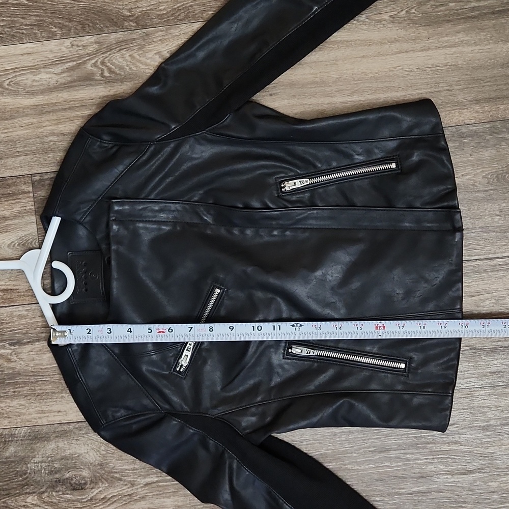 Blank NYC Vegan Leather Black Moto Jacket Size Small - Picture 7 of 8